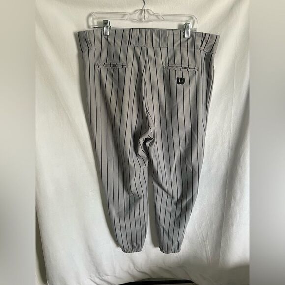 Wilson Men’s Baseball Pants White Black Stripe, Gray and Black stripe 2 pairs XL - Picture 11 of 13